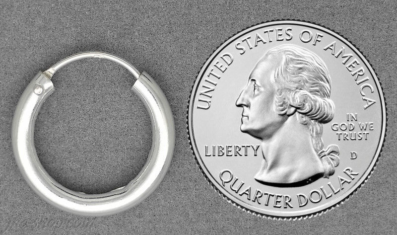 Sterling Silver 20mm Endless Hoop Earrings 3mm tubing - Click Image to Close
