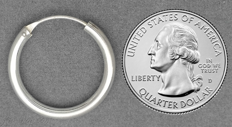 Sterling Silver 25mm Endless Hoop Earrings 3mm tubing - Click Image to Close