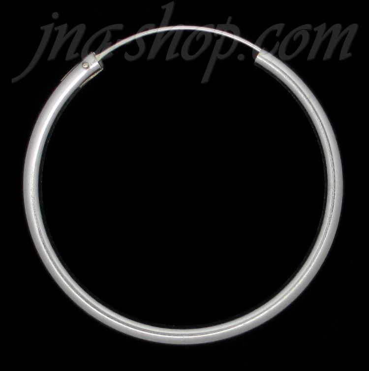 Sterling Silver 50mm Endless Hoop Earrings 3mm tubing - Click Image to Close