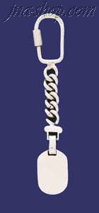 Sterling Silver Curb Engravable Key Chain - Click Image to Close