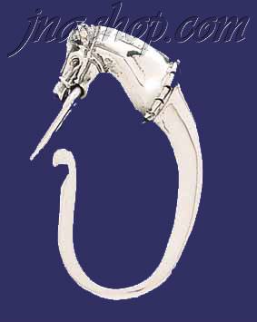Sterling Silver Horse Head Key Chain - Click Image to Close