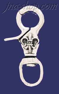 Sterling Silver Fleur-de-lis Lock - Click Image to Close
