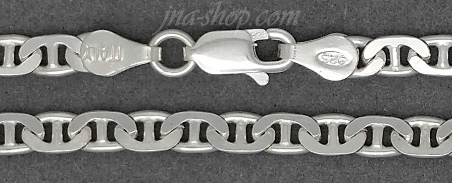 18" Sterling Silver Marina Mariner Chain 3.8mm - Click Image to Close