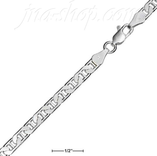 18" Sterling Silver Marina Mariner Chain 4mm - Click Image to Close