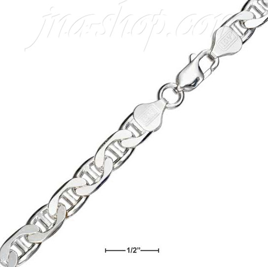 24" Sterling Silver Marina Mariner Chain 6.25mm - Click Image to Close
