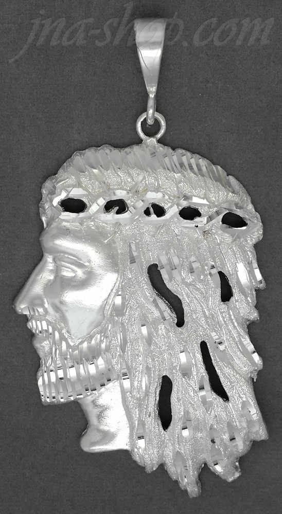 Sterling Silver DC Big Jesus Christ Face Charm Pendant - Click Image to Close