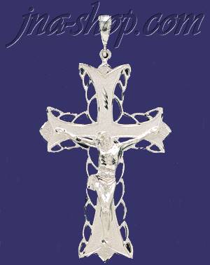 Sterling Silver DC Big Cross Crucifix Charm Pendant - Click Image to Close