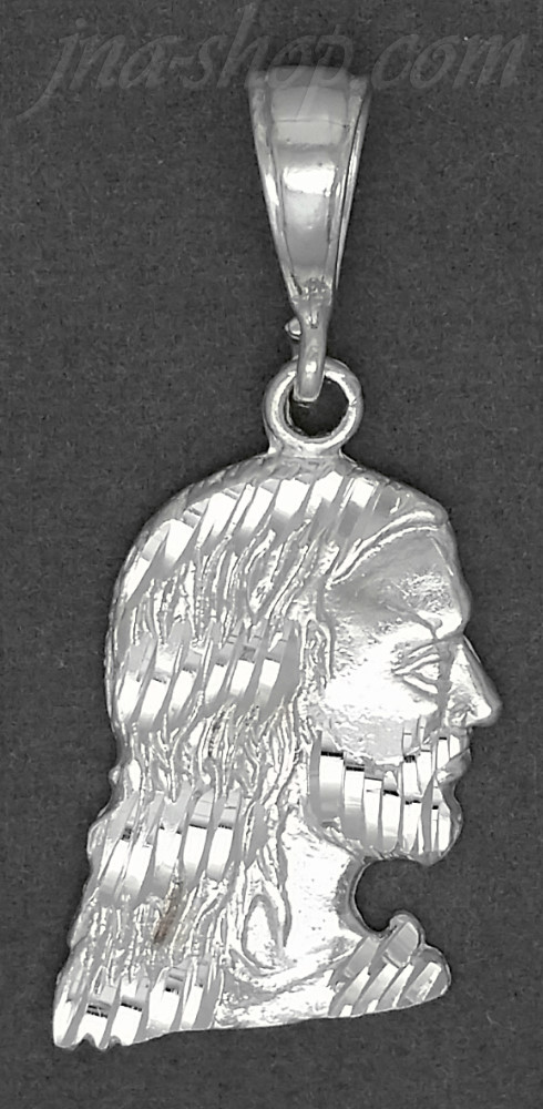 Sterling Silver DC Jesus Christ Face Charm Pendant - Click Image to Close