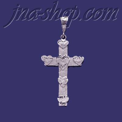 Sterling Silver DC Big Cross w/Hearts Charm Pendant - Click Image to Close