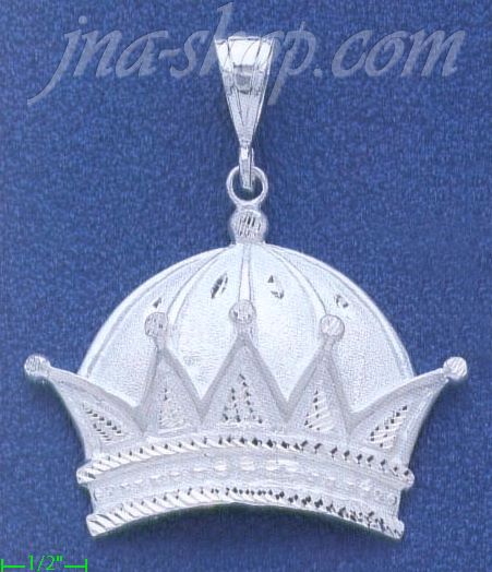 Sterling Silver DC Big Crown Charm Pendant - Click Image to Close