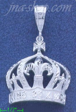 Sterling Silver DC Big Crown Charm Pendant - Click Image to Close
