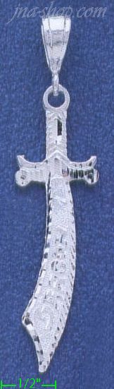 Sterling Silver DC Big Dragon Sword Charm Pendant - Click Image to Close