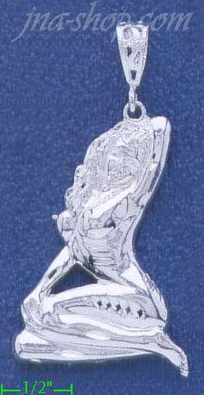 Sterling Silver DC Naked Woman Charm Pendant - Click Image to Close