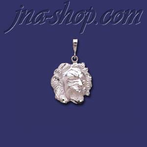 Sterling Silver DC Lion Head Charm Pendant - Click Image to Close