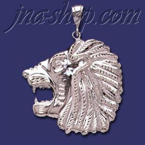 Sterling Silver DC Big Lion Head Charm Pendant - Click Image to Close