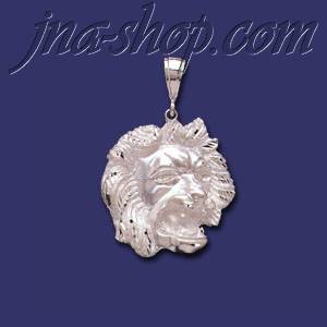 Sterling Silver DC Big Lion Head Charm Pendant - Click Image to Close