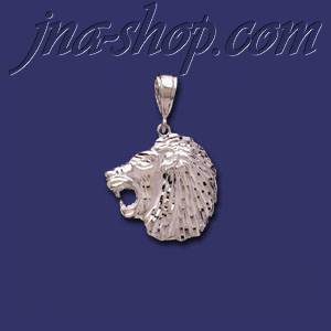 Sterling Silver DC Big Lion Head Charm Pendant - Click Image to Close