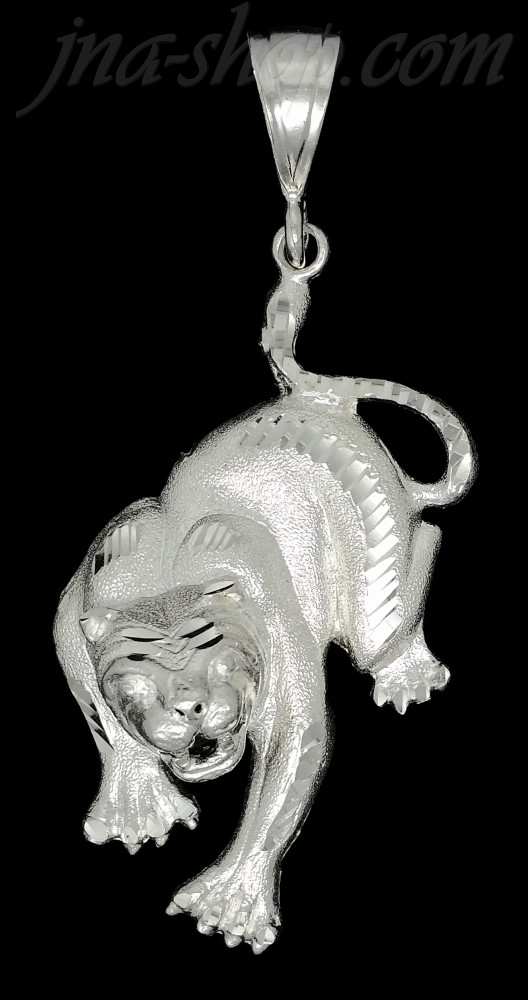 Sterling Silver DC Big Tiger Charm Pendant - Click Image to Close