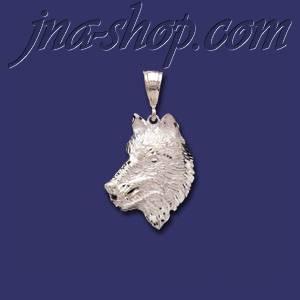 Sterling Silver DC Big Wolf Head Charm Pendant - Click Image to Close