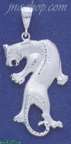 Sterling Silver DC Big Puma Panther Charm Pendant - Click Image to Close