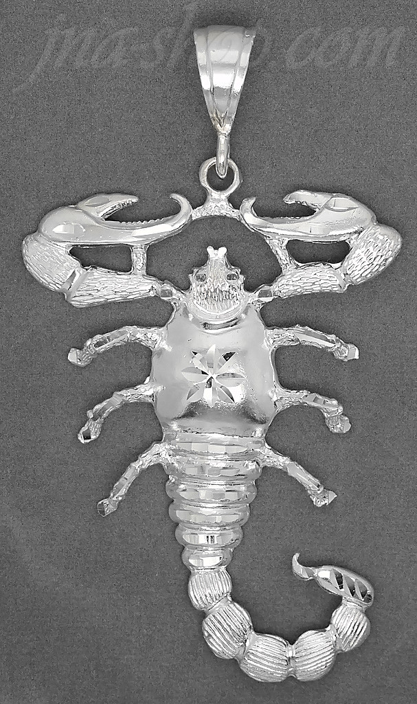Sterling Silver DC Big Scorpion Charm Pendant - Click Image to Close