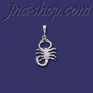 Sterling Silver DC Scorpion Charm Pendant - Click Image to Close