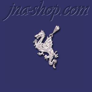 Sterling Silver DC Winged Dragon Charm Pendant - Click Image to Close