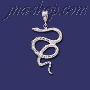 Sterling Silver DC Big Snake Charm Pendant - Click Image to Close