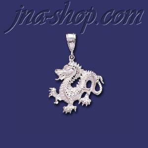 Sterling Silver DC Dragon Charm Pendant - Click Image to Close