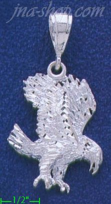 Sterling Silver DC Striking Eagle Charm Pendant - Click Image to Close