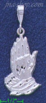 Sterling Silver DC Praying Hands Charm Pendant - Click Image to Close