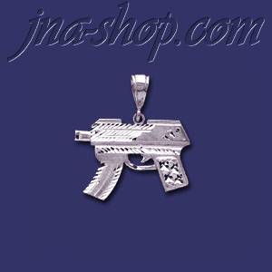 Sterling Silver DC UZI Intratec 9? Assault Weapon Charm Pendant - Click Image to Close