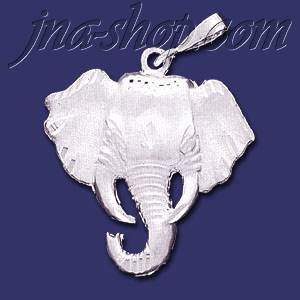 Sterling Silver DC Big Elephant Head Charm Pendant - Click Image to Close