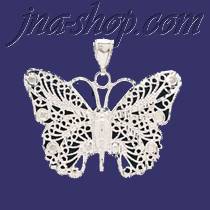 Sterling Silver DC Big Filigree Butterfly Charm Pendant - Click Image to Close