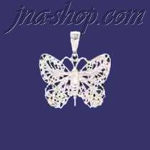 Sterling Silver DC Filigree Butterfly Charm Pendant - Click Image to Close