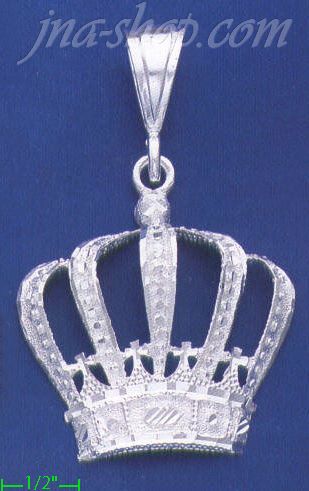Sterling Silver DC Big Crown Charm Pendant - Click Image to Close