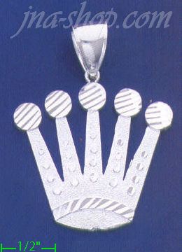 Sterling Silver DC Big Crown Charm Pendant - Click Image to Close