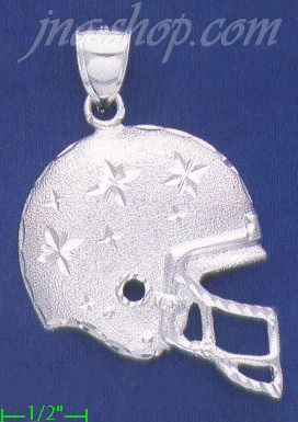 Sterling Silver DC Big Football Helmet w/DC Stars Charm Pendant - Click Image to Close
