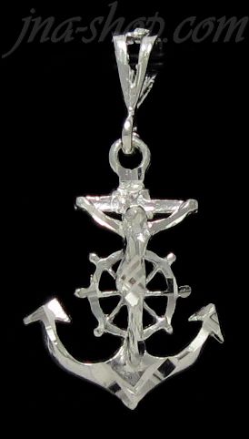 Sterling Silver DC Anchor Cross Crucifix Charm Pendant - Click Image to Close