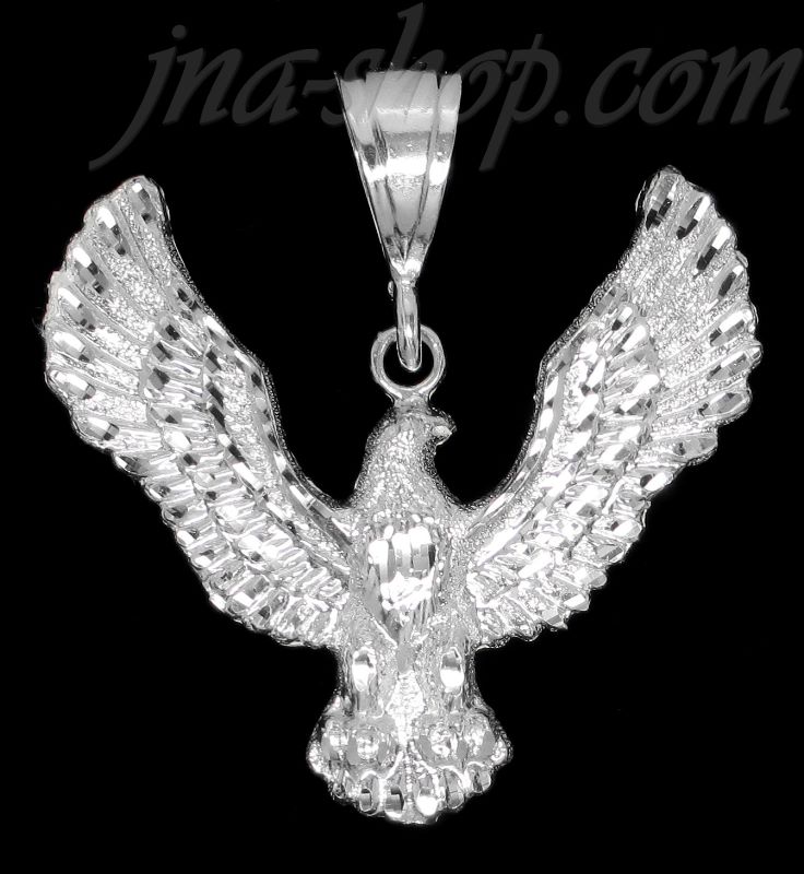 Sterling Silver DC Big Eagle Charm Pendant - Click Image to Close
