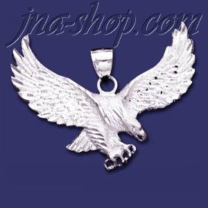 Sterling Silver DC Big Striking Eagle Charm Pendant - Click Image to Close