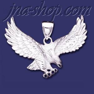 Sterling Silver DC Big Striking Eagle Charm Pendant - Click Image to Close