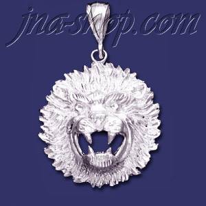 Sterling Silver DC Big Lion Head Charm Pendant - Click Image to Close