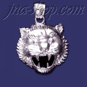 Sterling Silver DC Tiger Head Charm Pendant - Click Image to Close