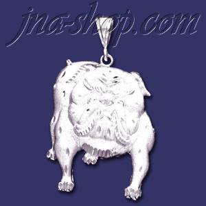 Sterling Silver DC Huge Big Bulldog Charm Pendant - Click Image to Close