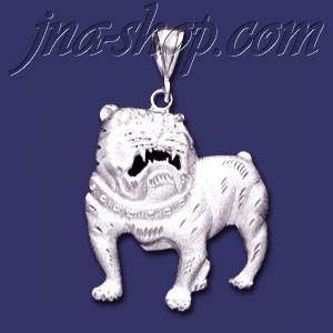 Sterling Silver DC Huge Big Bulldog Charm Pendant - Click Image to Close