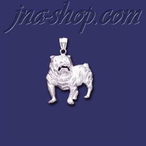 Sterling Silver DC Big Bulldog Charm Pendant - Click Image to Close