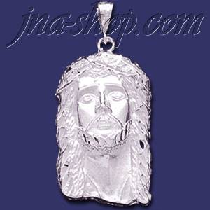 Sterling Silver DC Jesus Christ Face Charm Pendant - Click Image to Close