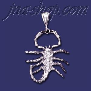 Sterling Silver DC Big Scorpion Charm Pendant - Click Image to Close