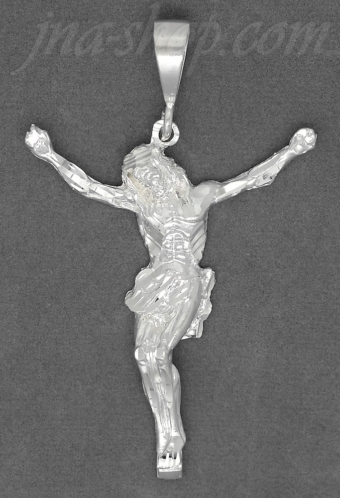 Sterling Silver DC Big Jesus Christ Crucifix Charm Pendant - Click Image to Close